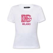T-shirt met logo Dolce & Gabbana , White , Dames