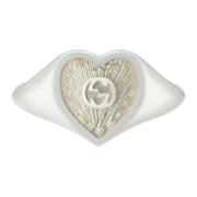 Zilveren Emaille Hart Ring Gucci , Gray , Dames