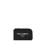 Logo-Print Ritsportemonnee Dolce & Gabbana , Black , Heren