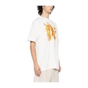Witte T-shirts Polos voor Heren Palm Angels , White , Heren