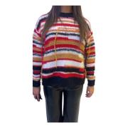 Multicolor Crewneck Sweaters met Wol Details Patrizia Pepe , Red , Dam...