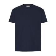 Blauwe T-shirts Polos voor heren Valentino Garavani , Blue , Heren
