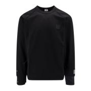 Zwart Crew-neck Sweatshirt met Nylon Inzetstukken C.p. Company , Black...