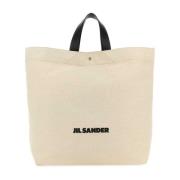 Canvas Winkel Tas Jil Sander , Beige , Dames