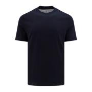 Blauwe Crew-neck T-shirt Brunello Cucinelli , Blue , Heren