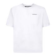 Wit Biologisch Katoenen T-Shirt met Zakje Palm Angels , White , Heren