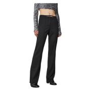 Gestreepte Flanellen Broek Patrizia Pepe , Black , Dames