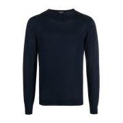 Blauwe Sweaters voor Heren Roberto Collina , Blue , Heren