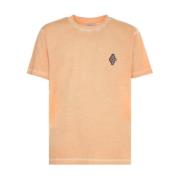 Vibrant Orange Cross Print T-shirt Marcelo Burlon , Orange , Heren