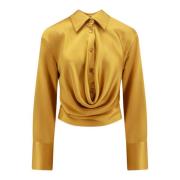 Gouden Ss24 Damesoverhemd Blumarine , Yellow , Dames