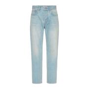 IJsblauwe denim broek met logo patch Valentino Garavani , Blue , Heren