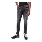 Zwarte rits- en knoopsluiting heren jeans Jack & Jones , Black , Heren