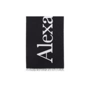 Zwarte wollen sjaal met contrasterend logo jacquard Alexander McQueen ...