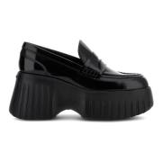 Moderne en vrouwelijke H-Stripes platte schoenen Hogan , Black , Dames