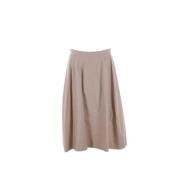 Beige Katoenen Midi Trapeze Rok Chloé , Beige , Dames