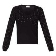 Zwarte Sweaters met Studs Liu Jo , Black , Dames