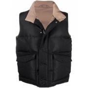 Logo-Print Gewatteerd Gilet Alexander McQueen , Black , Heren