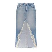 Blauwe Rok met Hoge Taille en Ritssluiting Mother , Blue , Dames