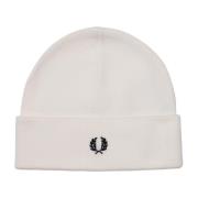 Witte Wol Logo Beanie Fred Perry , White , Heren
