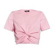 Top met logo Versace , Pink , Dames