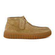 Herenlaarzen van leer Torhill Hi Dksand Clarks , Beige , Heren