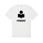Iconisch Logo Linnen T-shirt Isabel Marant , White , Dames
