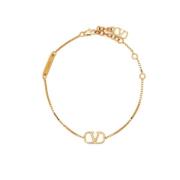 Gouden VLogo Signature Armband Valentino Garavani , Beige , Heren