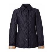 Blauwe Diamond-Quilted Thermoregulated Jas Burberry , Blue , Dames
