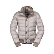 Gewatteerde bomberjack met ganzendons Moorer , Beige , Heren