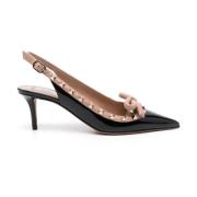 Zwarte Patentleren Rockstud Slingback Hakken Valentino Garavani , Blac...