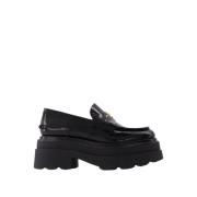 Punk-geïnspireerde Platform Loafers in Zwart Leer Alexander Wang , Bla...