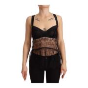 Zijden Kant Babydoll Lingerie Top Dolce & Gabbana , Black , Dames