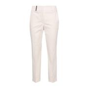 Beige Broek met Slim Fit en Patch Detail Peserico , Beige , Dames