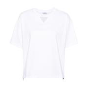 Witte katoenen T-shirts en Polos Peserico , White , Dames