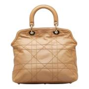 Pre-owned Leather handbags Dior Vintage , Beige , Dames