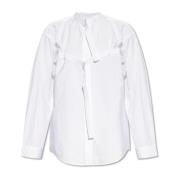 Overhemd met opstaande kraag R13 , White , Dames