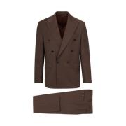 Double Breasted Suits Paoloni , Brown , Heren