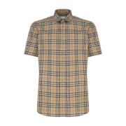 Vintage Check Knoopsluiting Shirt Burberry , Beige , Heren