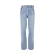 Hoge Taille Cropped Jeans in Blauw Denim Re/Done , Blue , Dames
