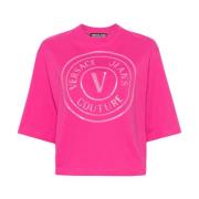 Fuchsia T-shirts Polos voor vrouwen Versace Jeans Couture , Pink , Dam...