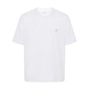 Witte T-shirts Polos voor Heren Brunello Cucinelli , White , Heren