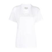 Iconisch Logo Dames Crew-Neck T-Shirt Maison Margiela , White , Dames