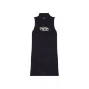 Hoge Hals Bodycon Mini Jurk Diesel , Black , Dames