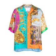 Multikleur Zijden Satijnen Mix Print Shirt Moschino , Multicolor , Her...