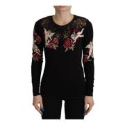 Zwarte Angel Geborduurde Cardigan Dolce & Gabbana , Black , Dames