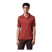 Aruba Linnen Polo Shirt Massimo Alba , Red , Heren