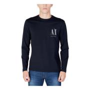 Heren Blauw Print T-shirt Armani Exchange , Blue , Heren