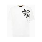 Katoenen T-Shirt met Bloemendetail Y-3 , White , Heren