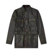 Trialmaster Jas, Gewaxt Katoen, Faded Olive Belstaff , Green , Heren