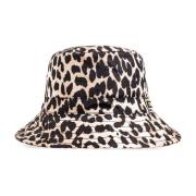 Bucket hoed met luipaardprint Ganni , Beige , Dames